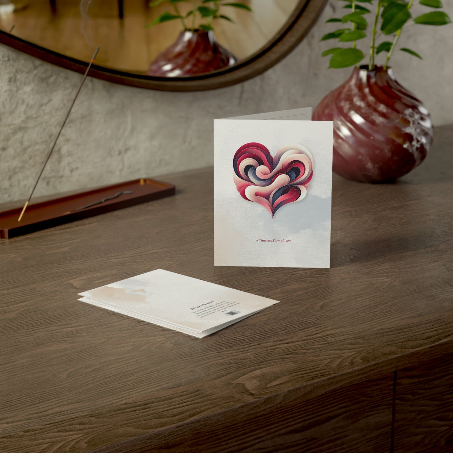 Timeless Flow of Love | Elegant Abstract Heart Greeting Card