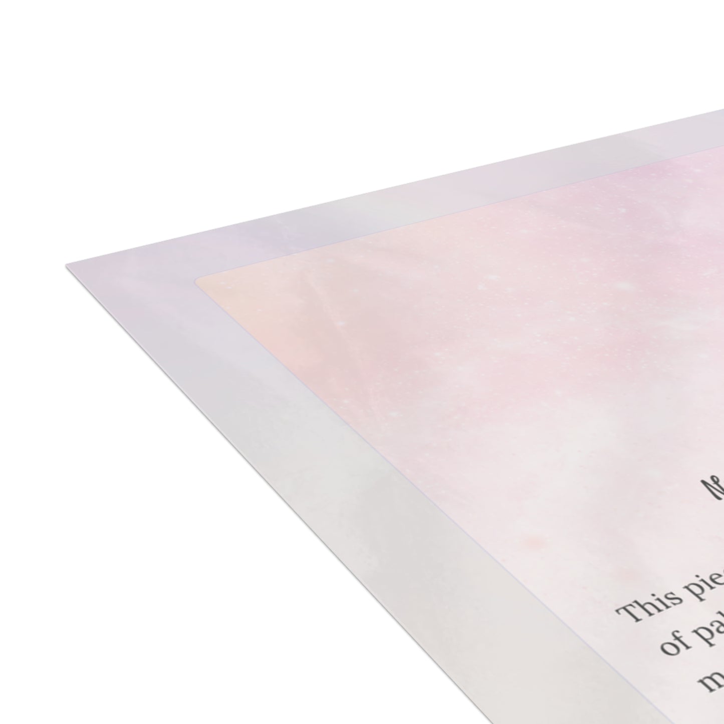 Close-up of the New Light card corner showing subtle iridescent gradients and premium textured paper.