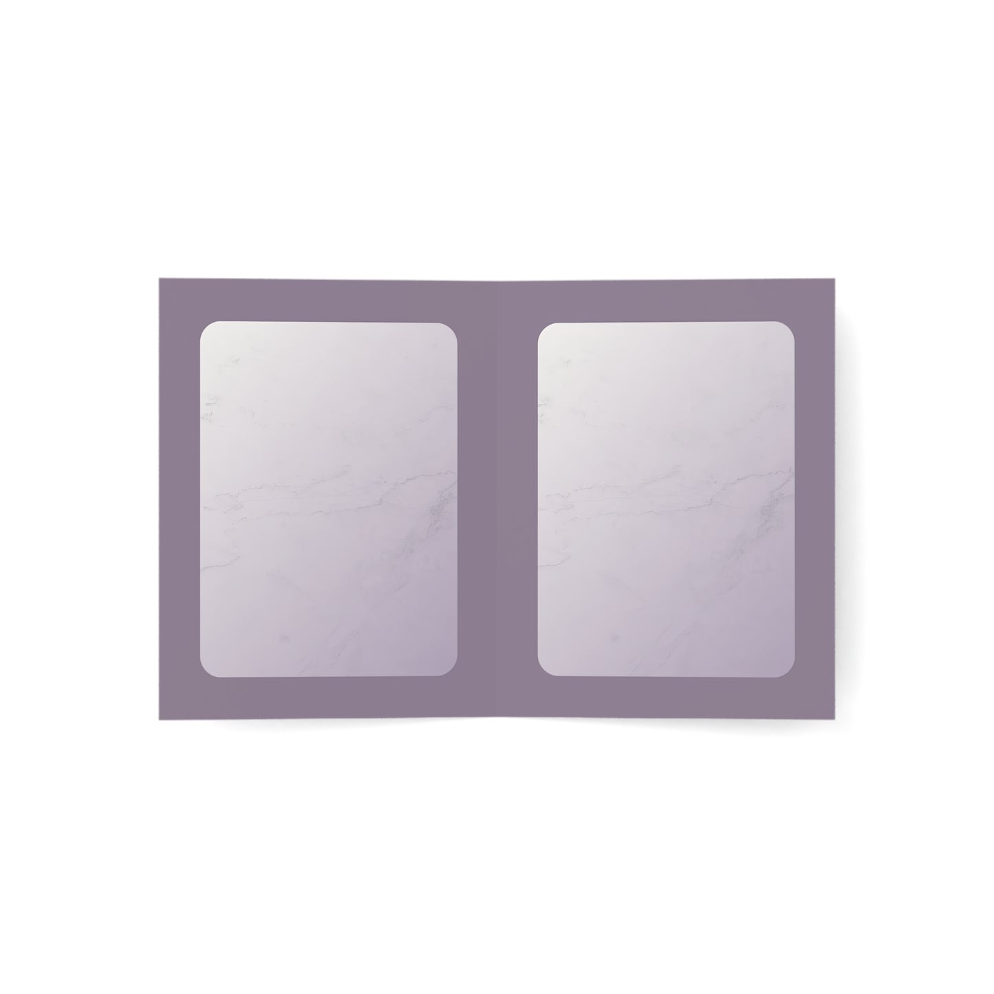 Inside view of the Strength Within card with blank panels and a subtle soft purple border, offering space for personal messages and heartfelt notes.