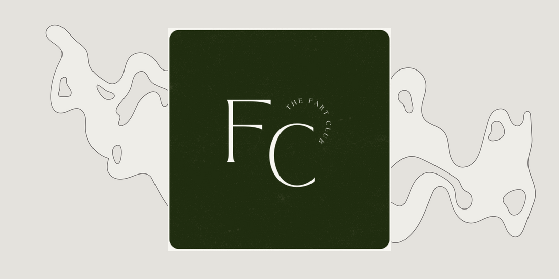 The Fart Club logo with minimalist gas cloud illustration on green background – playful and elegant design.