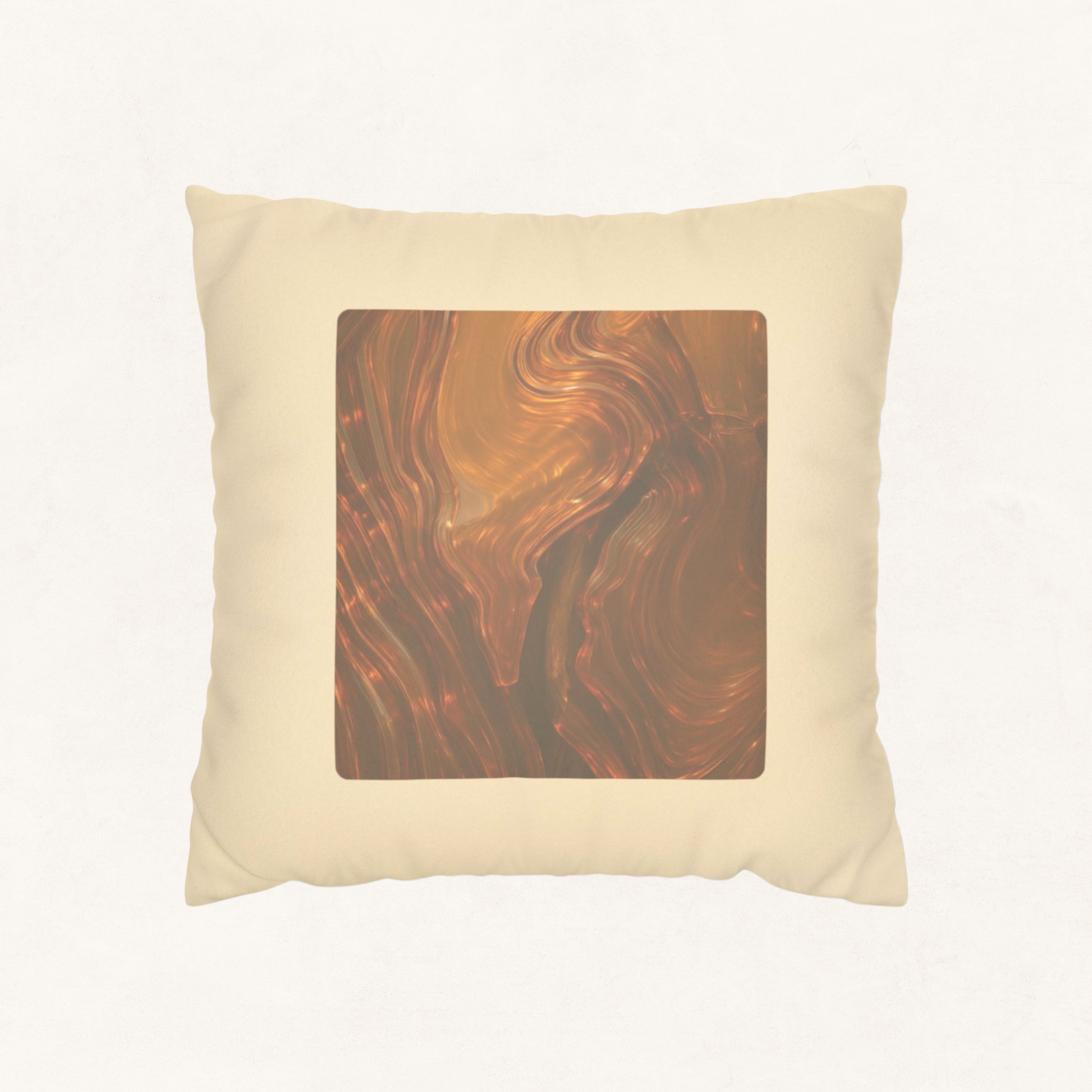 Whispers of Fall abstract art pillow cover on white background — included in the Fall Home Accent Duo with matching bookmark, cozy autumn gift set.