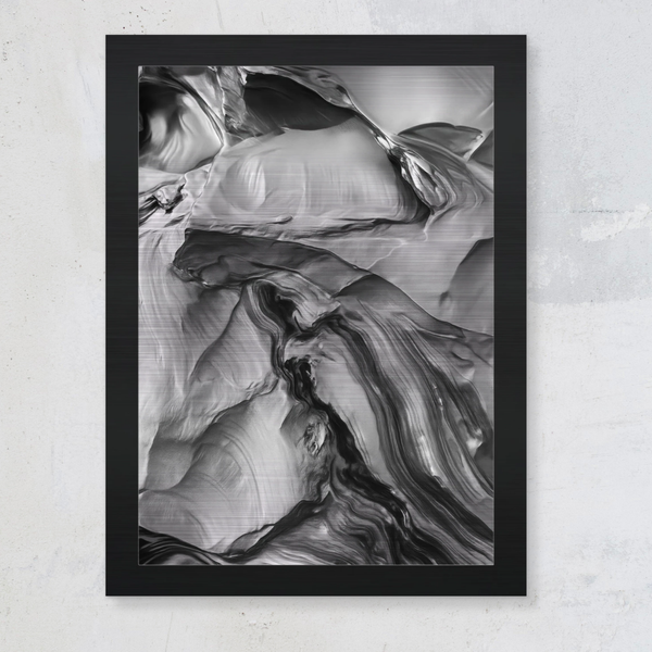 Fondation | Chrome Rock Textural Wall Art on Brushed Silver Aluminum