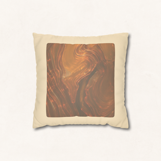 Whispers of Fall abstract art pillow cover with surrealist autumn design on cream background