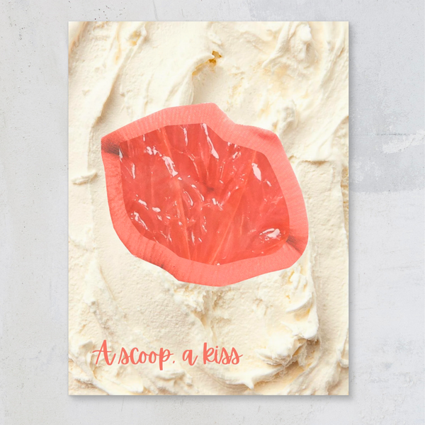 A Scoop, A Kiss | Modern Italian Gelato & Citrus Art Print
