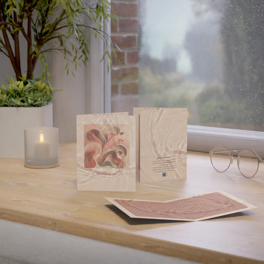 The Dance of Love card displayed on a windowsill with a candle, evoking a peaceful gifting moment.