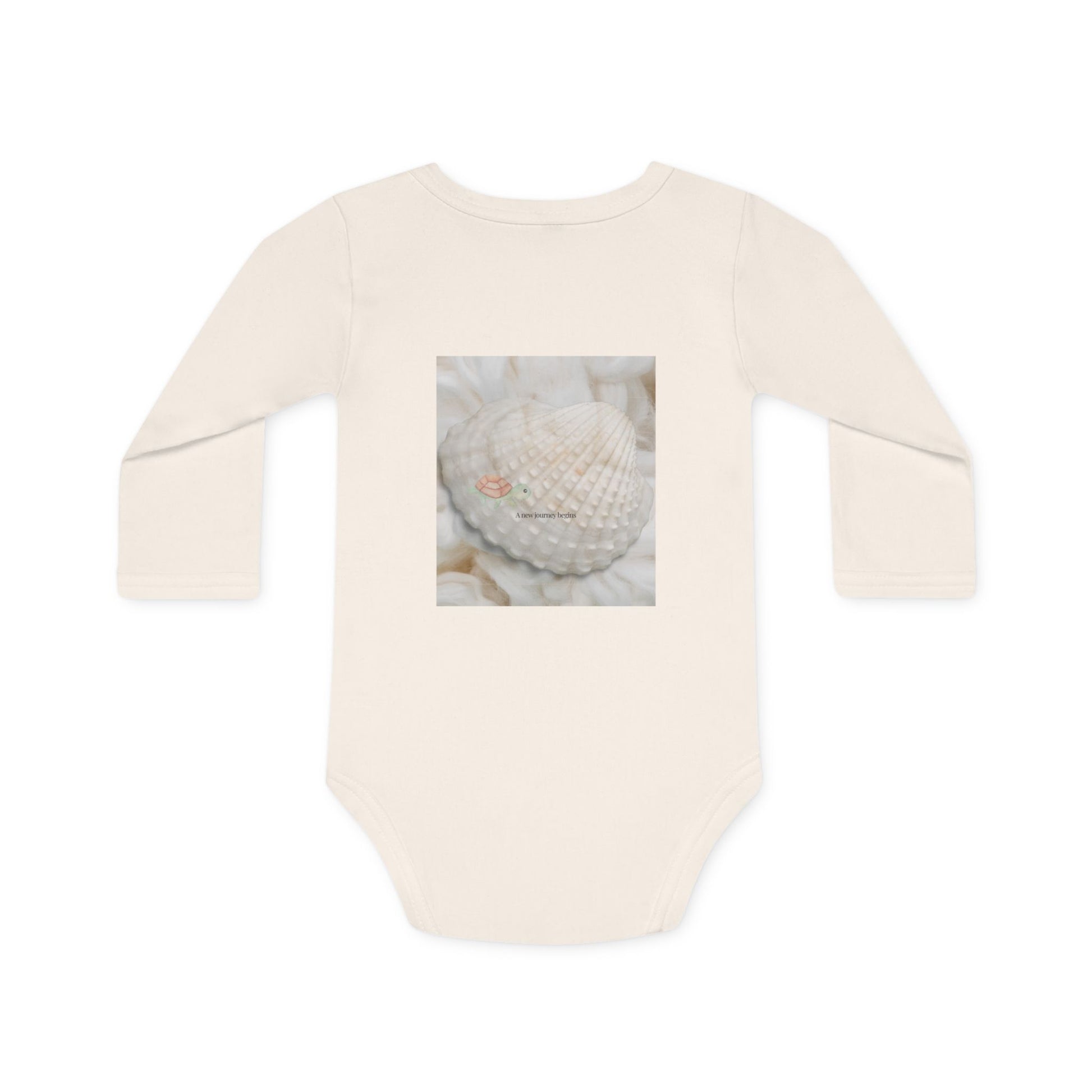 Back view of the organic natural baby bodysuit from the Tiniest Traveler Bundle