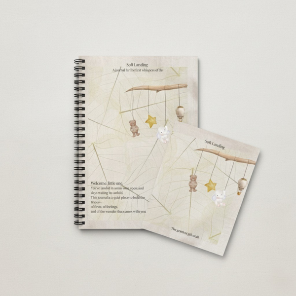 Soft Landing Baby Bundle | Gentle Journal & Keepsake Card for First Moments