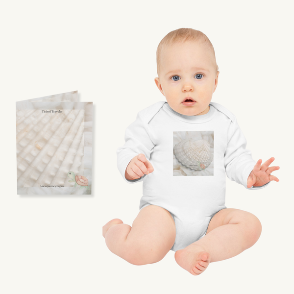 Tiniest Traveler™ Newborn Gift Set – Card & Organic Bodysuit