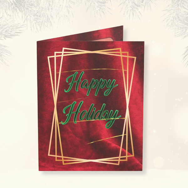 Velvet Solstice: Déco Éclat Holiday Card – Single or Set of 10
